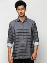 Men Grey Striped Casual Casual Shirts-IMPORTEDSTRIPE-5473-Grey
